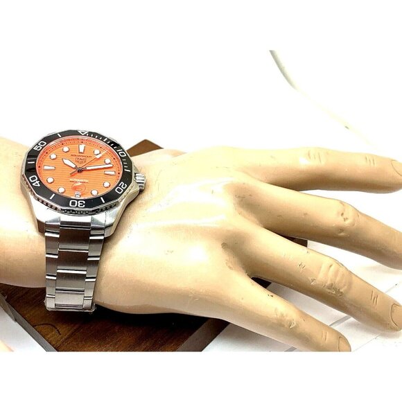 Tag Heuer Men's Watch WBP201F Aquaracer Swiss Automatic Orange Dial Steel 43mm - Picture 4 of 14